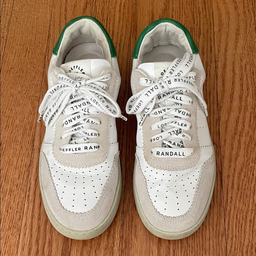 Loeffler Randall Cream and Green Sneakers